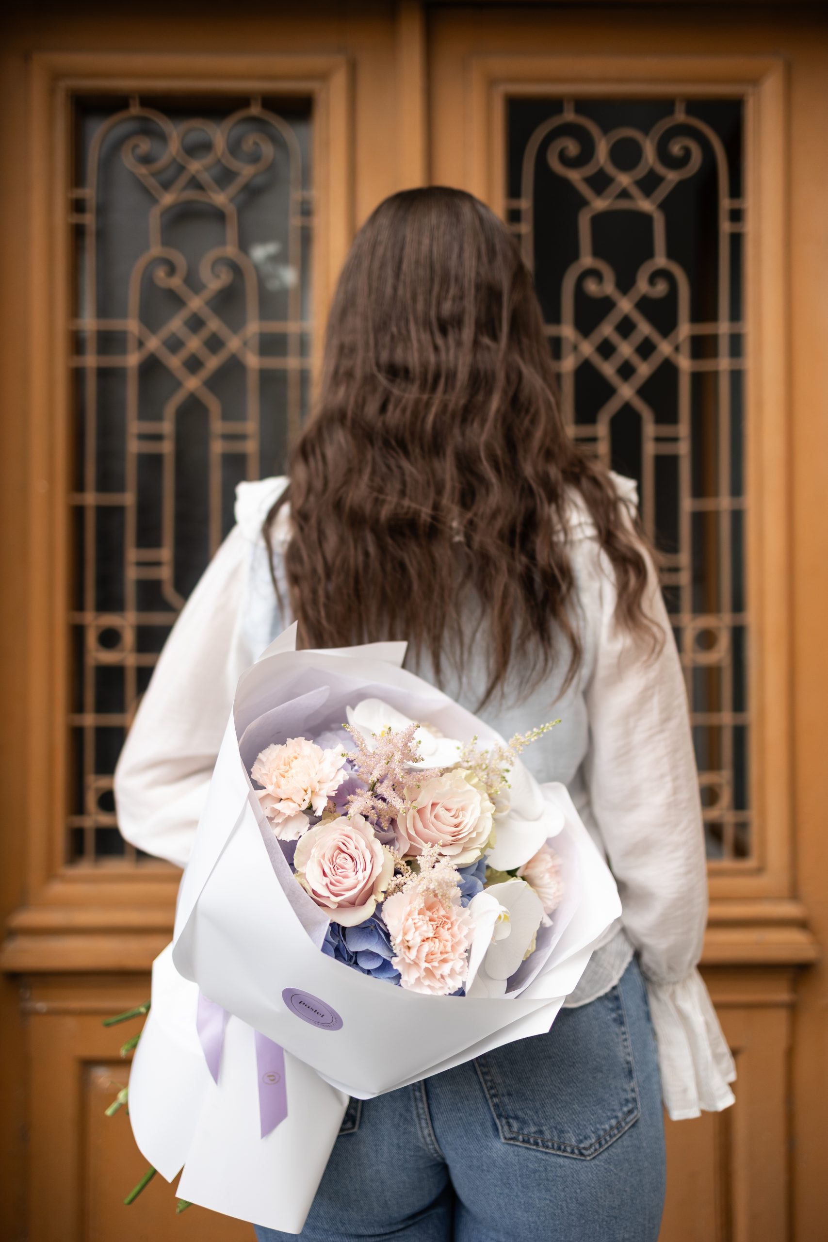 buchet alb floraria Pastel Galati